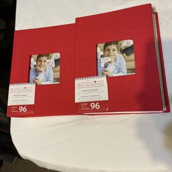 2 Matching Red Photo Albums New