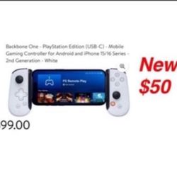 New in box BACKBONE One Mobile Gaming Controller for Android and iPhone 15/16 Series (USB-C) - PlayStation Edition  $50 cash only east Palmdale 