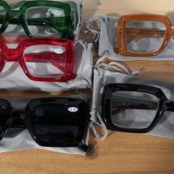 5 Pair +2.25 Reader Glasses Blue Light Blocking 