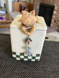 PRICE REDUCED - Fabulous and Whimsical Cat Container and Candle Holder