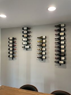 Wall-Mounted Metal Wine Rack Set of 4