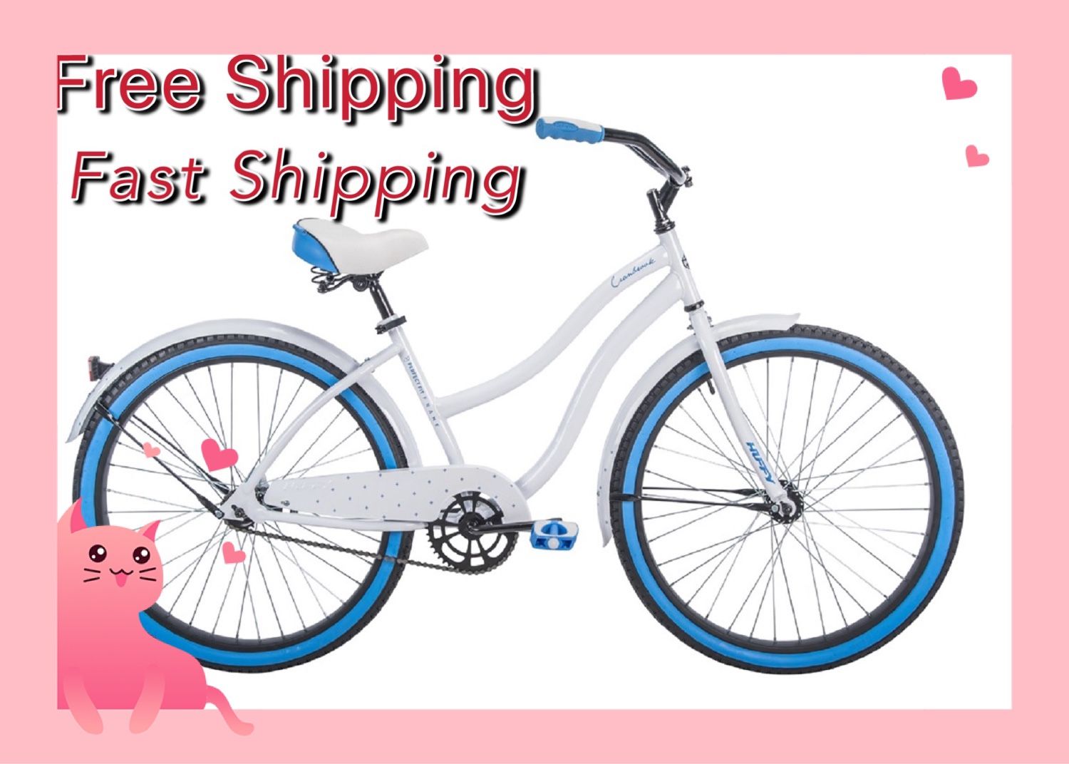 Huffy Cranbrook 26 inch Cruiser Bike with Perfect Fit Frame for Women - White