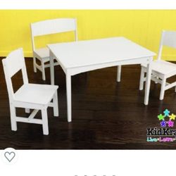 KidKraft Nantucket Table with Bench & 2 Chair Set - White

