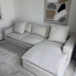 Beige Sectional Cloud Couch Sofa