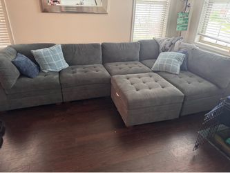 Modular couch with storage ottoman