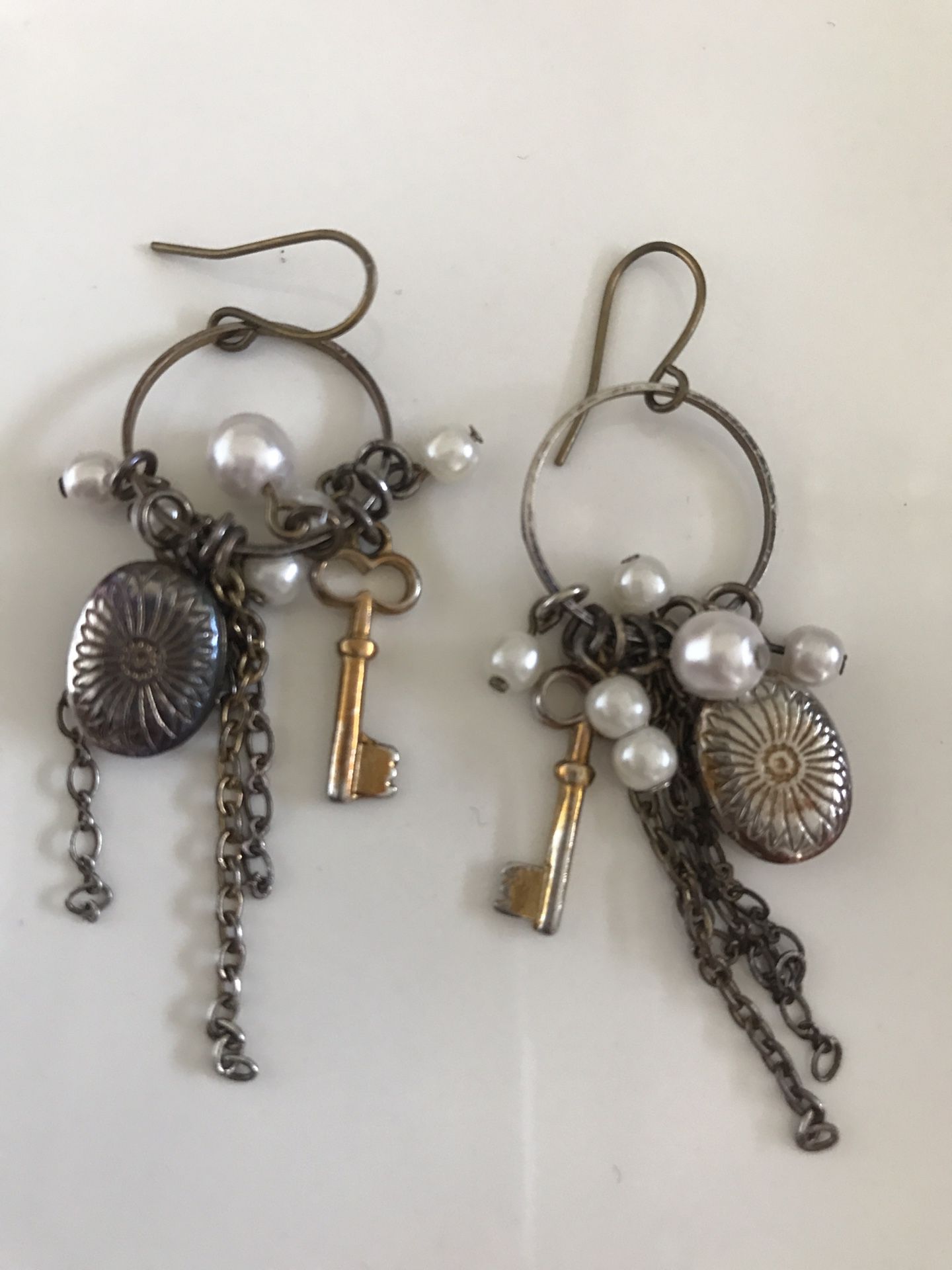 Key and Locket Earrings