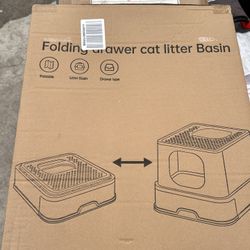 Folding drawer cat litter Basin
