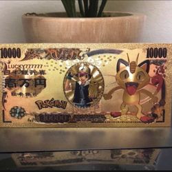 Meowth (Pokémon) 24k Gold Plated Banknote