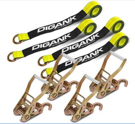 Digank Ratchet Straps With J-Hooks - 4 Pack