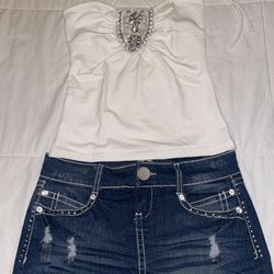 Fitted Beaded Strapless Tube Top