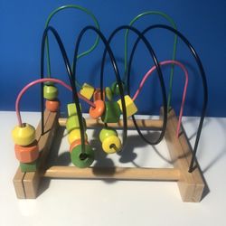 Wood Bead Slider Toy  Perfect To Keep Little Ones Busy
