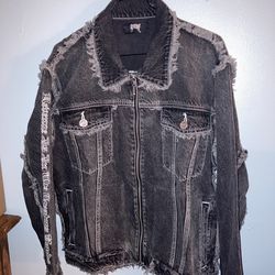 Revenge Black Skull Denim Jacket