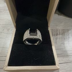 Moissanite Black Diamond Men’s Ring Size 8