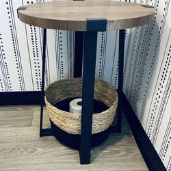 Side Table With Basket