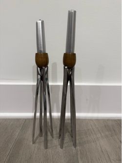 Nambe candle holders
