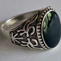 BEZEL SET MENS OVAL BLACK ONYX POLISHED SIZE 11 RING