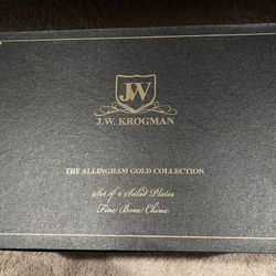 J.W. Krogman Salad Plate Set - FINE BONE CHINA