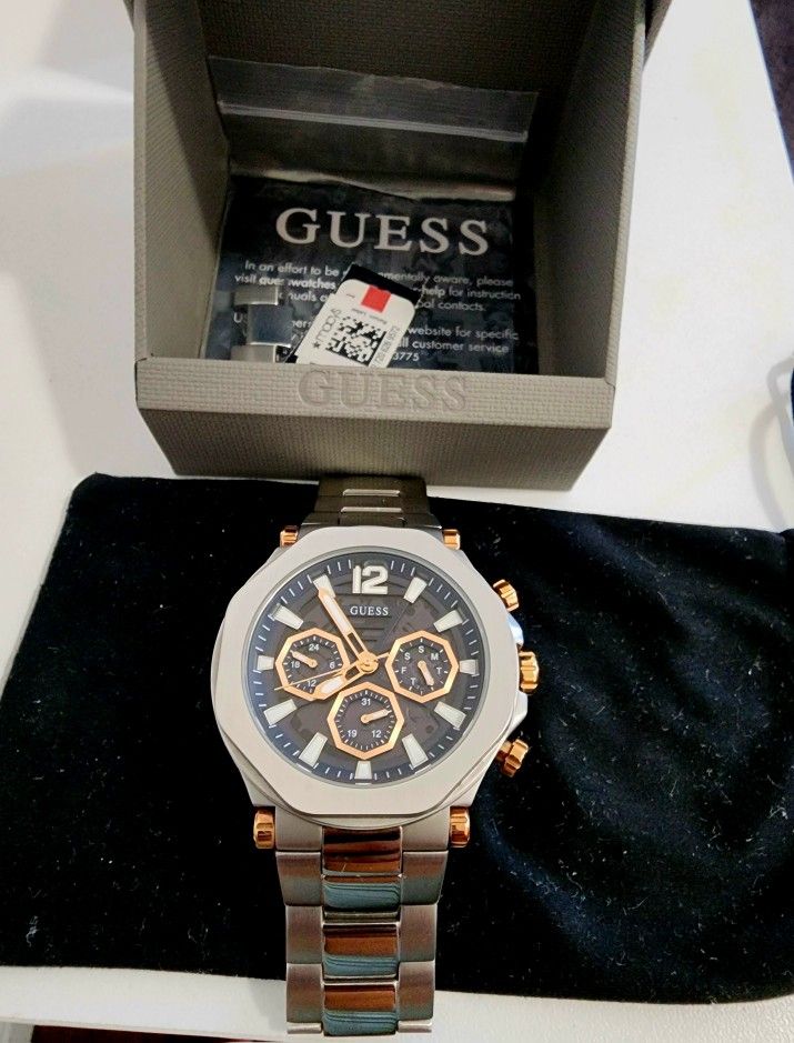 Guess Silver-Tone Stainless Steel
