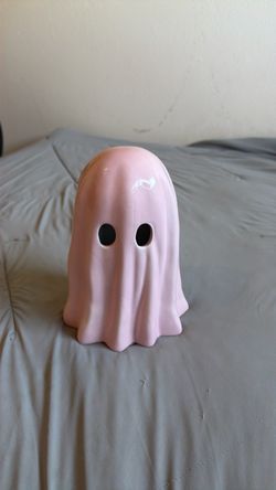 Pink Ceramic Ghost Figure