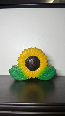 Vintage 2000s Sunflower Flower Ceramic Napkin Holder