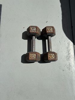 Pair of 20 lb iron dumbbells $20