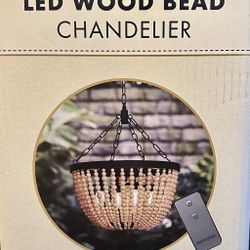 Wireless LED Wood Bead Chandelier(s) - New