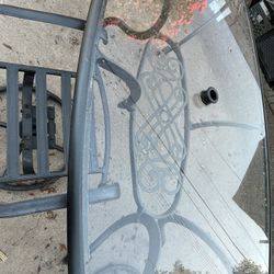 Hampton Bay Glass And Wrought Iron Bistro Metal Outdoor Patio Furniture Dining Set