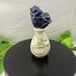 Crystal Sodalite Flower Carving