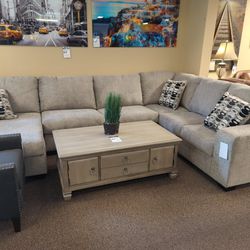 Sectional Couch Sofa Light Gray Fabric