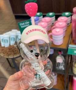 Starbucks bear glass cup