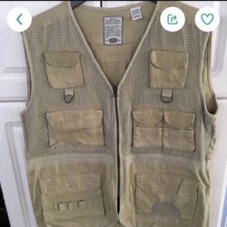 Men’s Canvas Sporting/Fishing/Hunting Safari  Vest, Size L