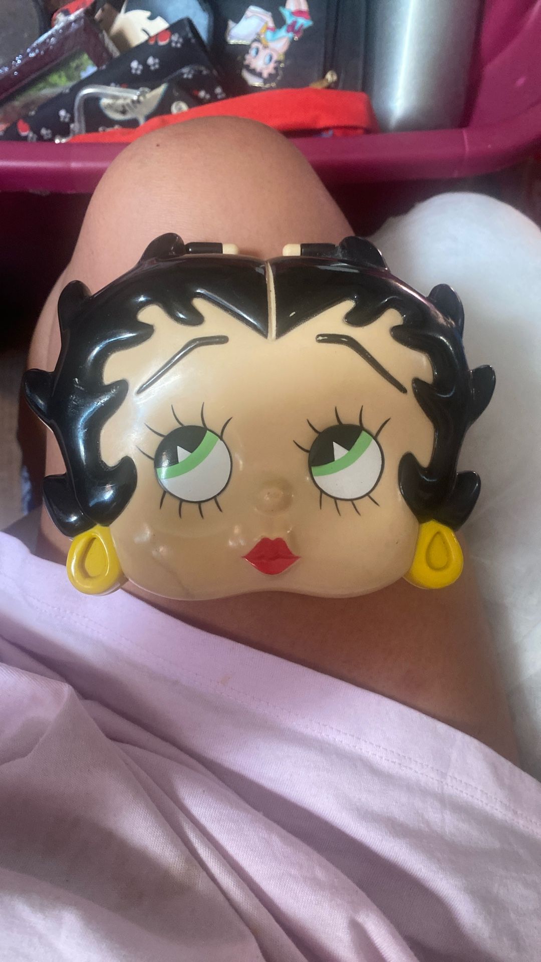 Rare Vintage Betty Boop KFS 3D Mirror Compact Tissue Dispenser