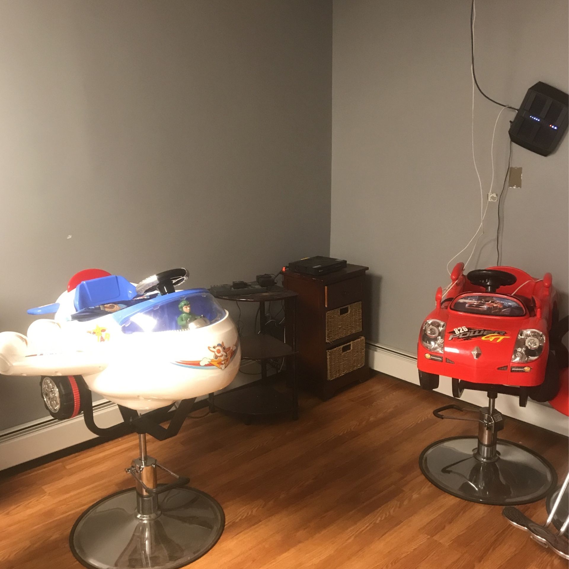 Children’s barber chairs jet and race car the totem $400