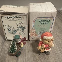Cherished Teddies Bear dressed as Santa Hanging ornament MouseKins 