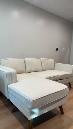 Cream Sectional Sofa with Chaise