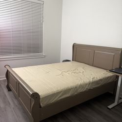 Queen bed frame with mattress