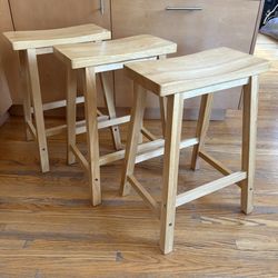 3 Wood stools