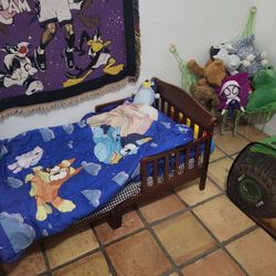 Toddler Bed Dark Wood- Toddler Size- Like New- Midtown 