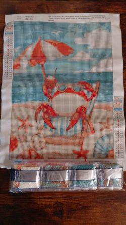 12x16 beach with crab diamond painting