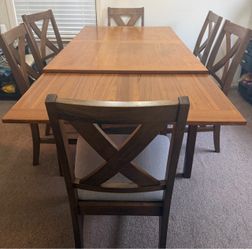 Dining Table with Extender & 8 Chairs