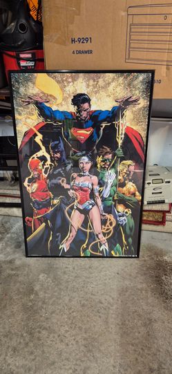 DC Justice League Framed Comic Art Poster