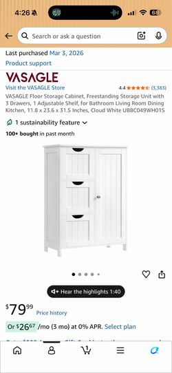 Storage Cabinet White