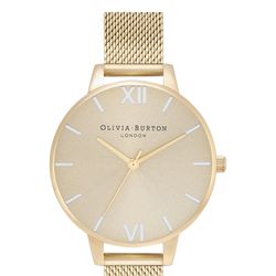 Olivia Burton Gold Tone Mesh Bracelet Watch 34mm