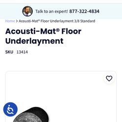 Gypcrete Underlayment Acousti Mat 3/8 Thick 1 Roll Size: 60" (w) x 72' (l) 360 square foot roll with Fabric on one side. Almost Entire Roll. Free!