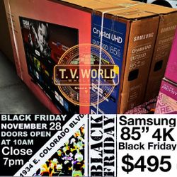 Samsung 85 inch 4K TV smart black Friday sale