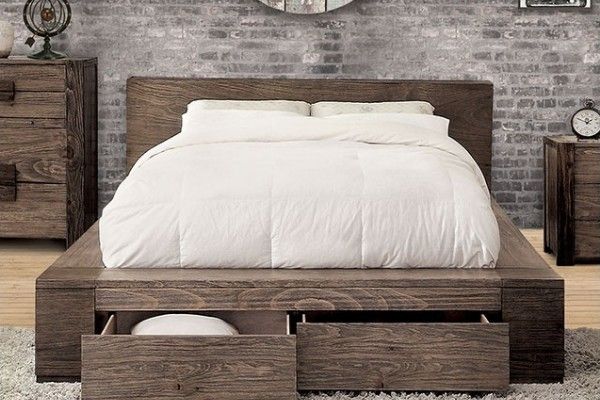 Brand New Natural Tone Queen Size Platform Storage Bed Frame (Available In California & Eastern King),All Products : American Fashion Style Bags On Sale