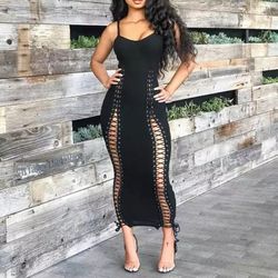 $30 Black laced long dress 🖤available now