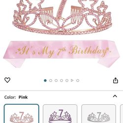 7 Years Old Birthday Crown With Sash 