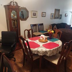Grandfather Clock And Dining Room Set