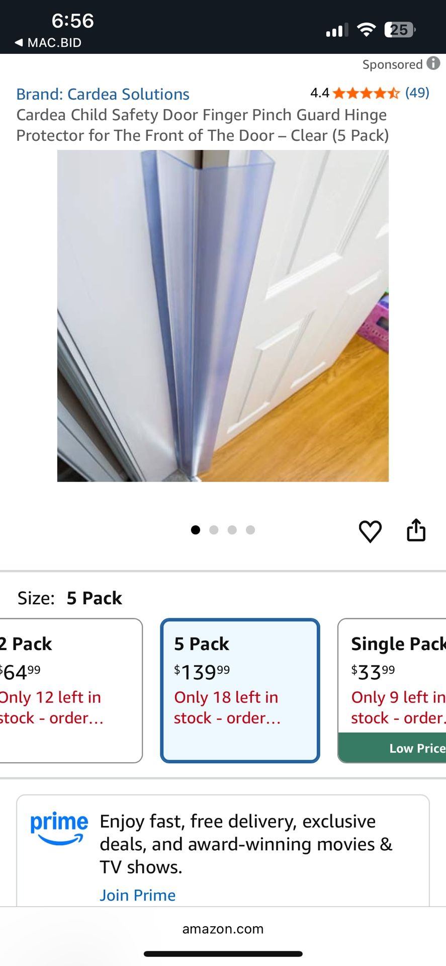 Cardea Solutions Door Corner Hinge Protector. 5 Pack